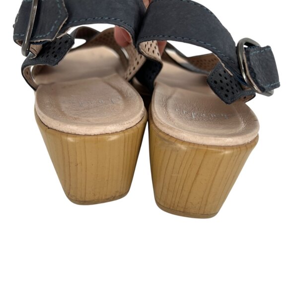 Dansko Jacinda Leather Wedge Sandals Perforated Dark Gray Size 38 8 - Picture 6 of 10